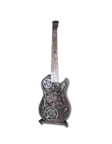Guitare basse sculpture métallique 160x50x40cm