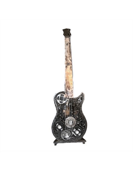 Guitare basse sculpture métallique 160x50x40cm