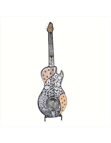 Guitare géante sculpture métallique 200x65x45cm