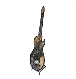 Guitare géante sculpture métallique 200x65x45cm