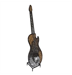 Guitare géante sculpture métallique 200x65x45cm