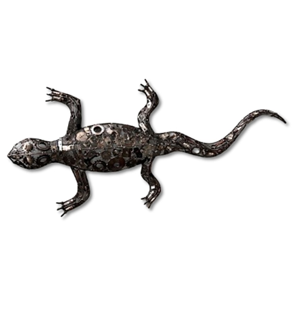Lézard sculpture métallique 150x70x10cm
