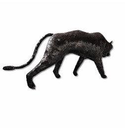 Panthère noire sculpture métallique 200x90x45cm