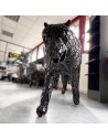 Panthère noire sculpture métallique 200x90x45cm