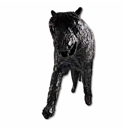 Panthère noire sculpture métallique 200x90x45cm
