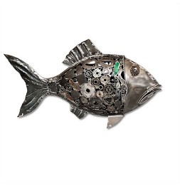 Poisson sculpture métallique 100x60x20cm