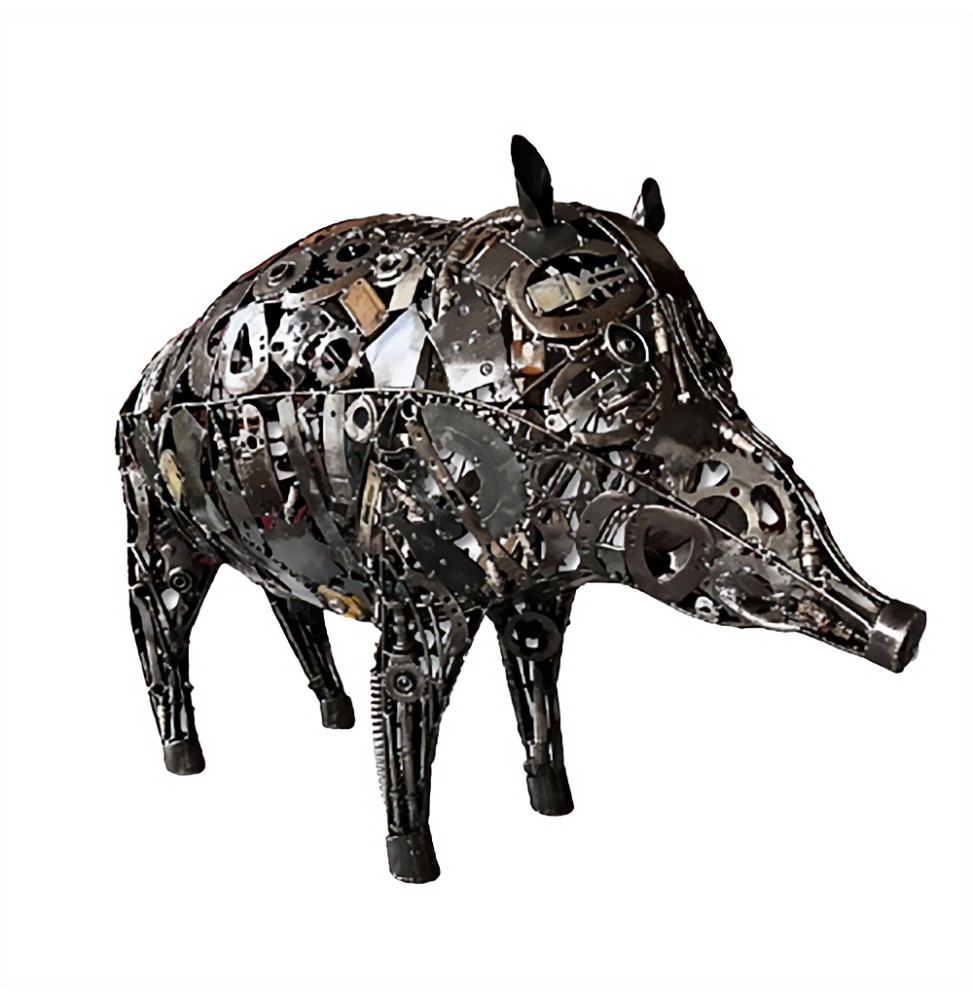 Sanglier sculpture métallique 130x80x55cm