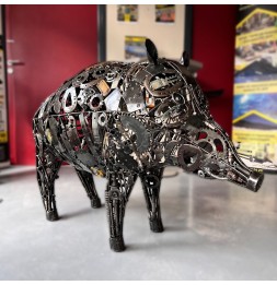 Sanglier sculpture métallique 130x80x55cm