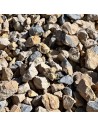 Pierre à gabion jaune et bleu mélangées en vrac