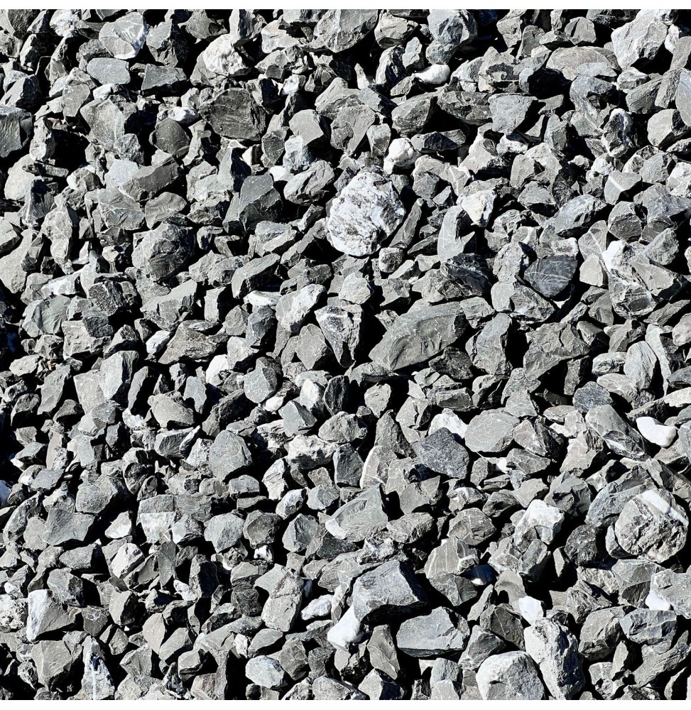 Concassé gris anthracite veiné blanc 20/40 en vrac