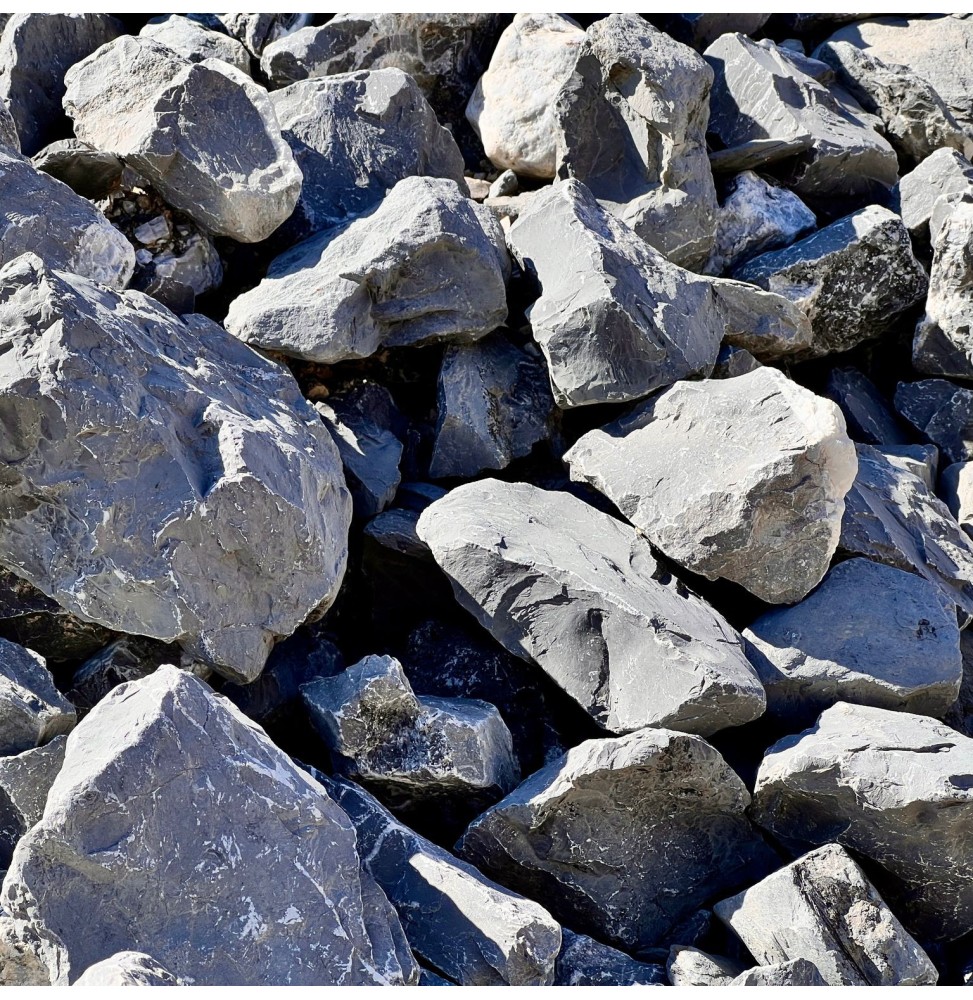 Pierre à gabion gris anthracite veiné blanc 150/200 en vrac