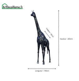 Girafe sculpture métallique 283x190x45cm