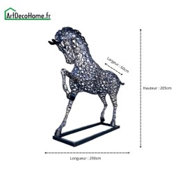 Cheval sculpture métallique 290x205x60cm