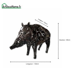 Sanglier sculpture métallique 130x80x55cm
