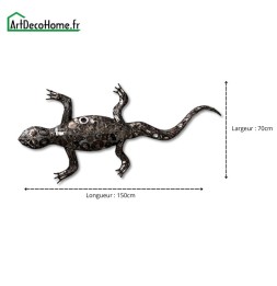 Lézard sculpture métallique 150x70x10cm