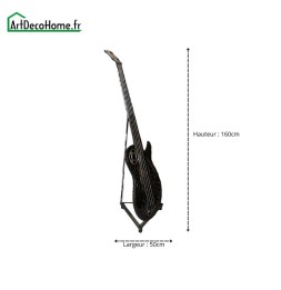 Guitare basse sculpture métallique 160x50x40cm