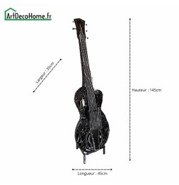 Guitare électrique sculpture métallique 145x45x35cm