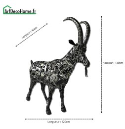 Bouquetin sculpture métallique 130x120x40cm