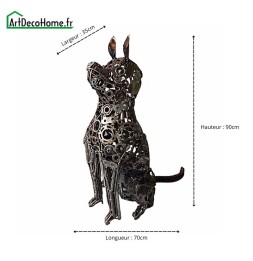 Chien sculpture métallique 90x70x35cm