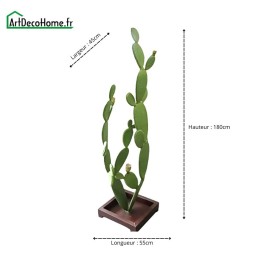 Cactus sculpture métallique 180x55x45cm