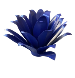 Fleur azur sculpture métallique