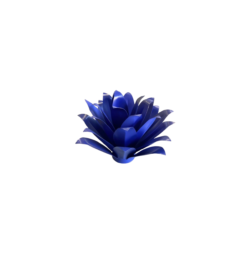 Fleur azur sculpture métallique