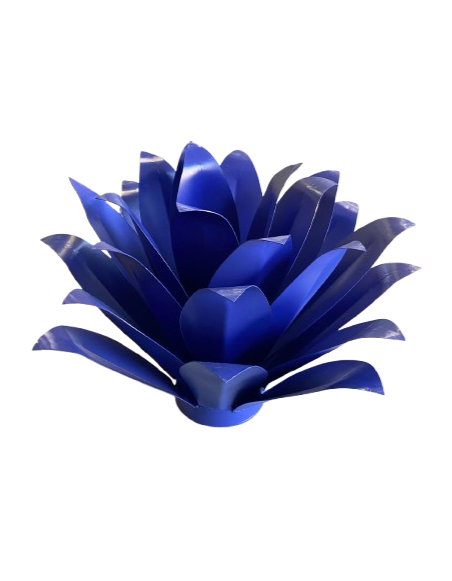 Fleur azur sculpture métallique