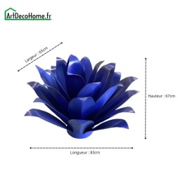 Fleur azur sculpture métallique