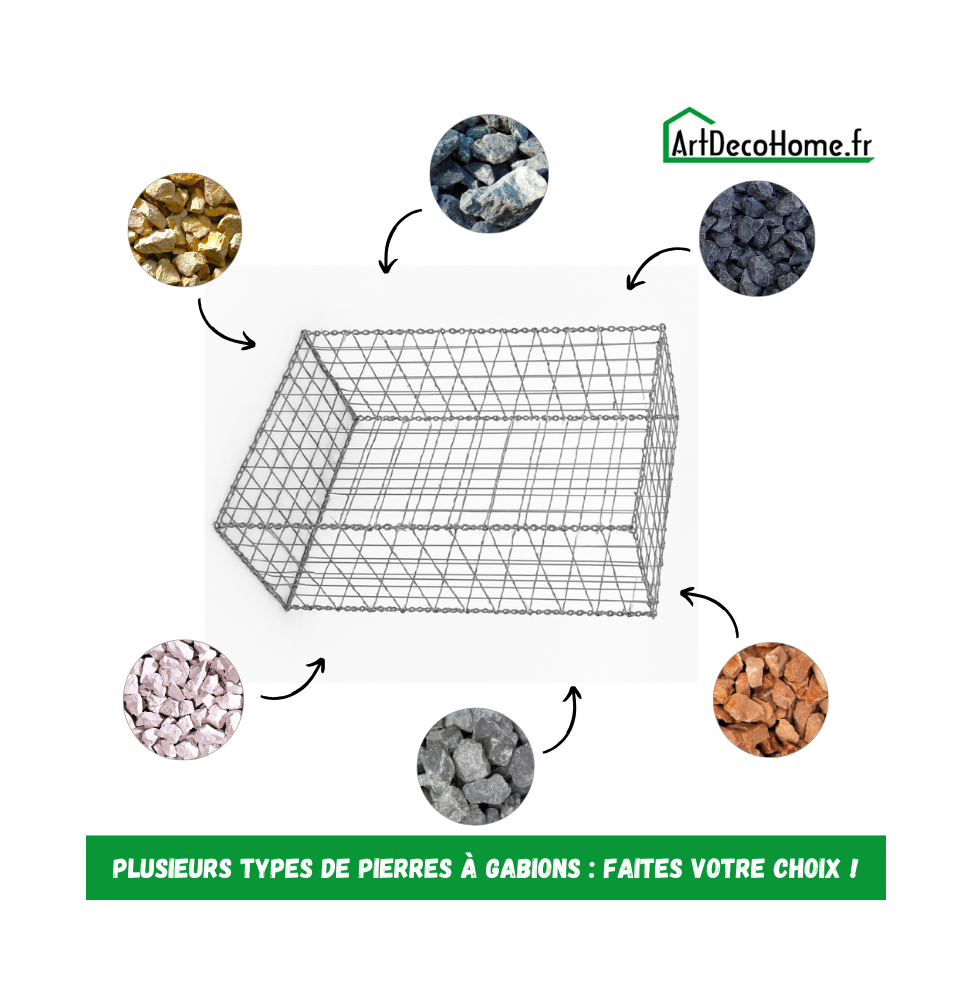 Gabion 100x50x100 cm (remplie)