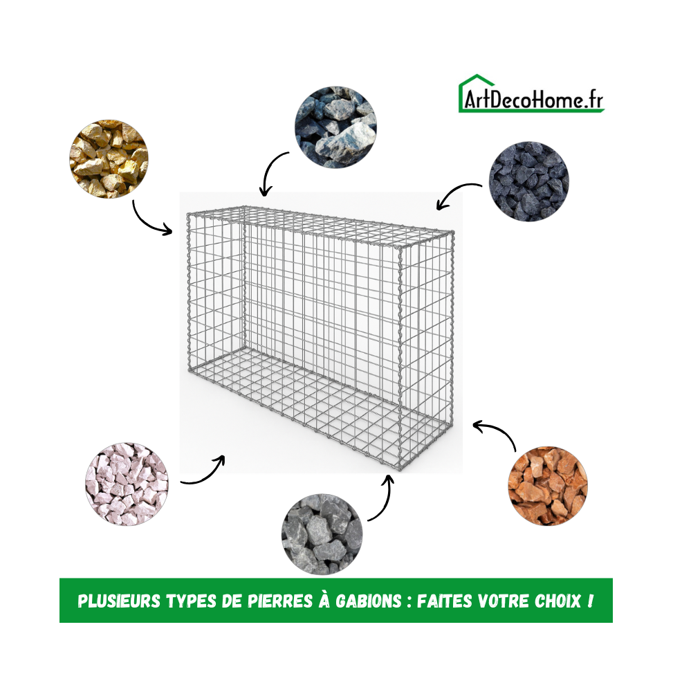 Gabion 150x50x100 cm (remplie)