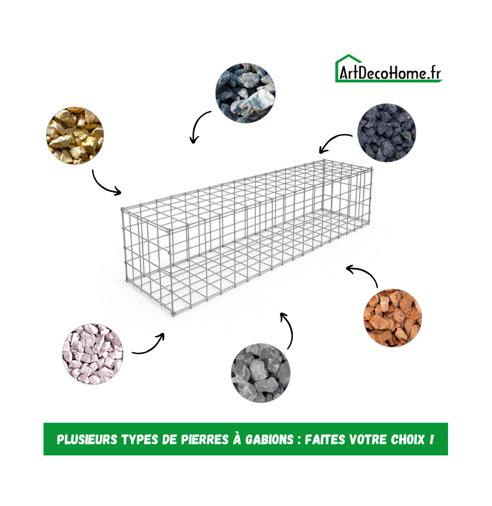 Gabion 200x50x50 cm (remplie)