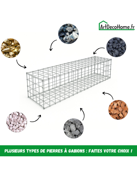 Gabion 200x50x50 cm (remplie)