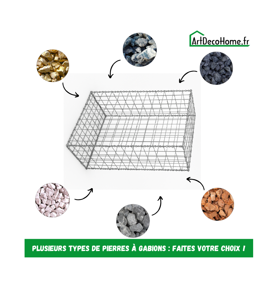 Gabion 100x100x50 cm (remplie)