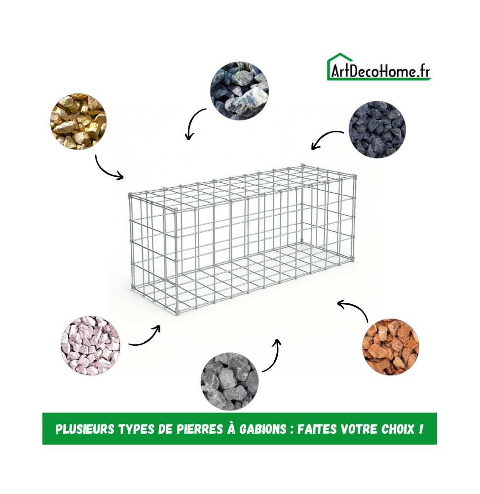 Gabion 100x25x50 cm (remplie)