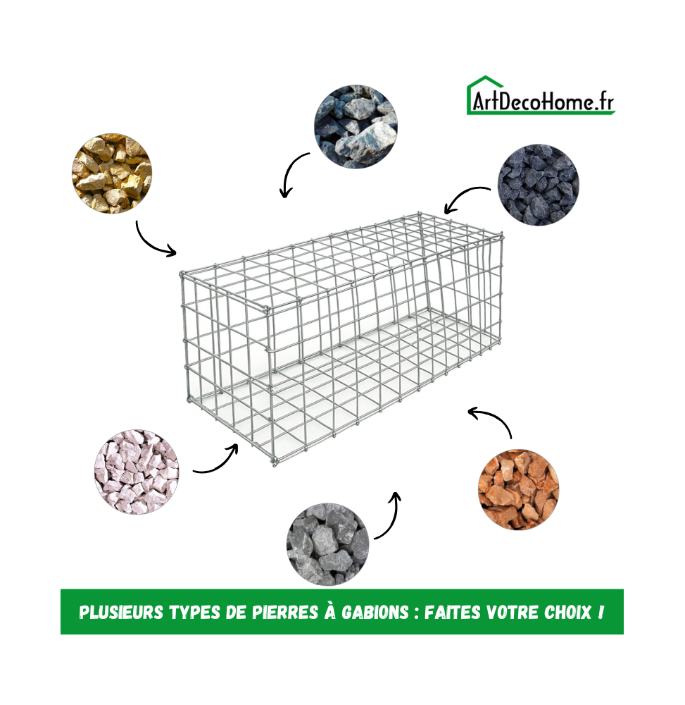 Gabion 200x100x100 cm (remplie)